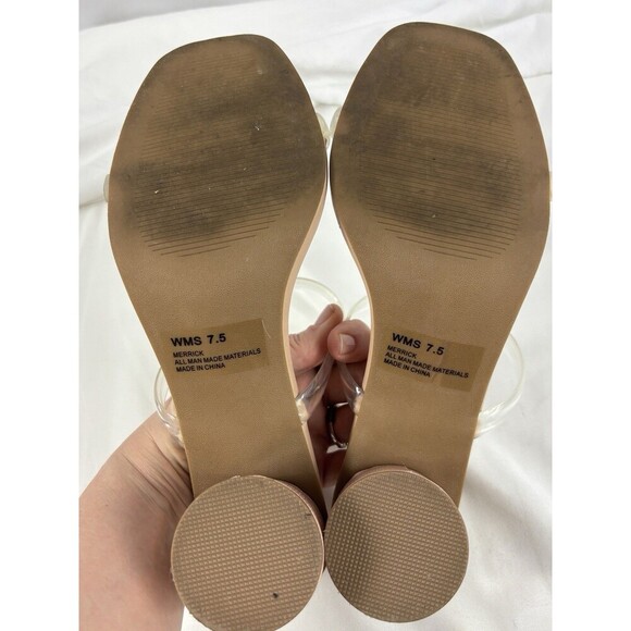 DV by Dolce Vita Merrick Sandals Clear PVC Straps Size 7.5 Round Column Heel - Picture 9 of 12